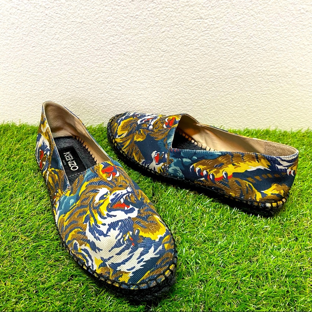 KENZO MENS TIGER SLIP ON ESPADRILLE FLAT SHOES 38